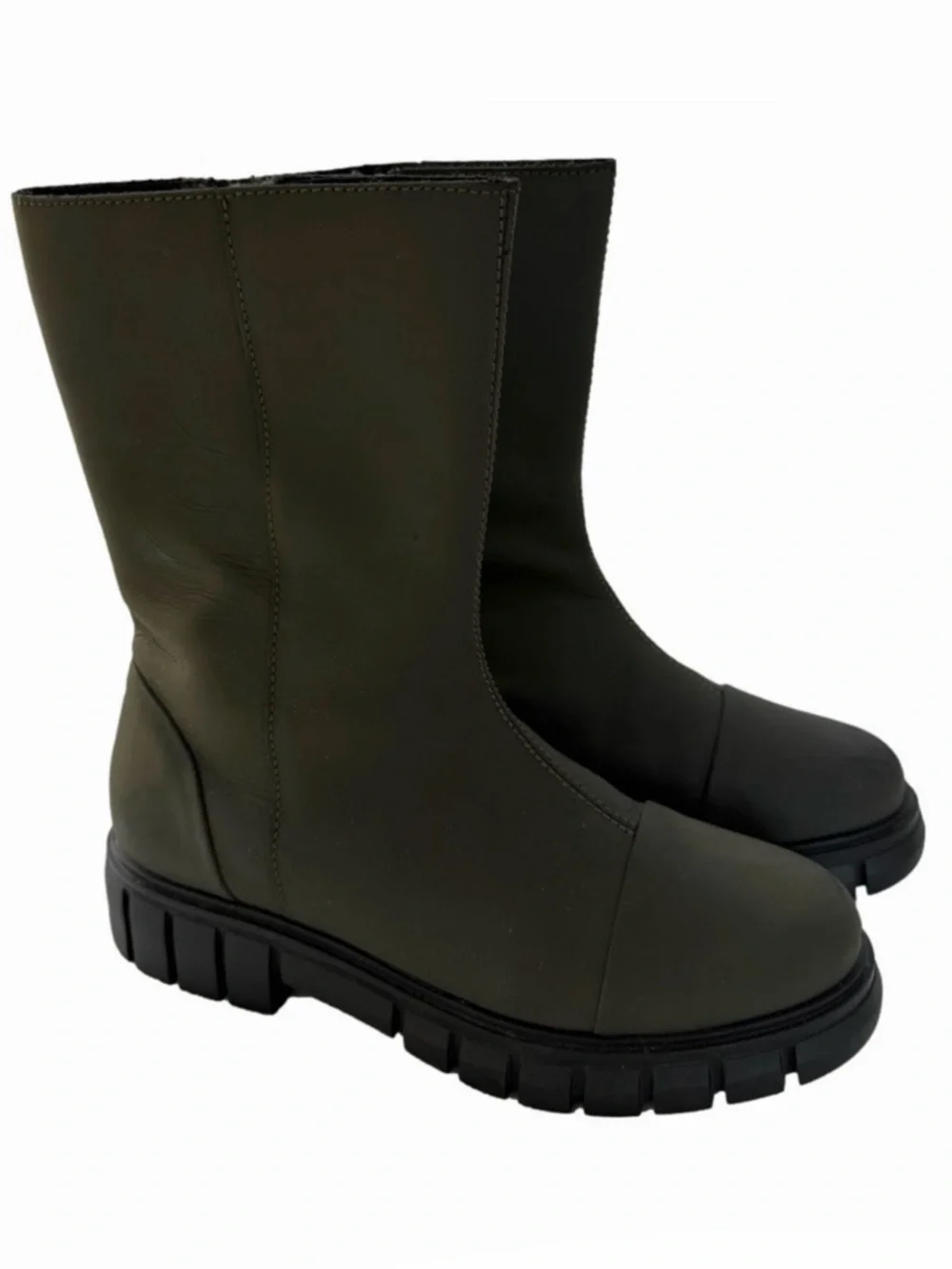 free People Shoe The Bear Rebel High Shaft Sz 40 Mat Leather Boot Khaki Green